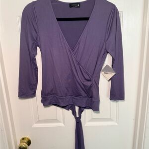 Lavender Wrap Blouse